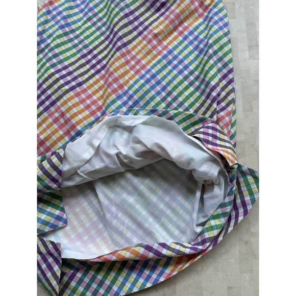 J.Crew Rainbow Plaid Halter Dress Size 16T Shift Bow Tie Neck Gingham Easter - Picture 8 of 9